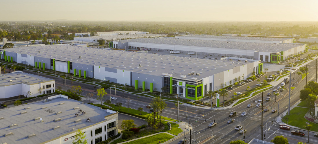 Luftfoto av logistikkeiendom i USA.